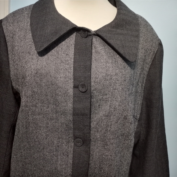 J.Jill Wool Suit Tops Lightweight XL Black/Grey - Picture 4 of 11